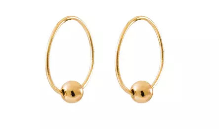 Hoitorengas keltakultaa 10mm - Kultaiset korvakorut - K30035 - 1